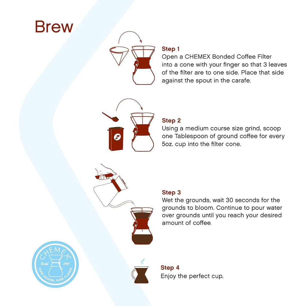 Chemex Pour-Over Glass Coffeemaker - Classic Series - 6-Cup - Exclusive Packaging