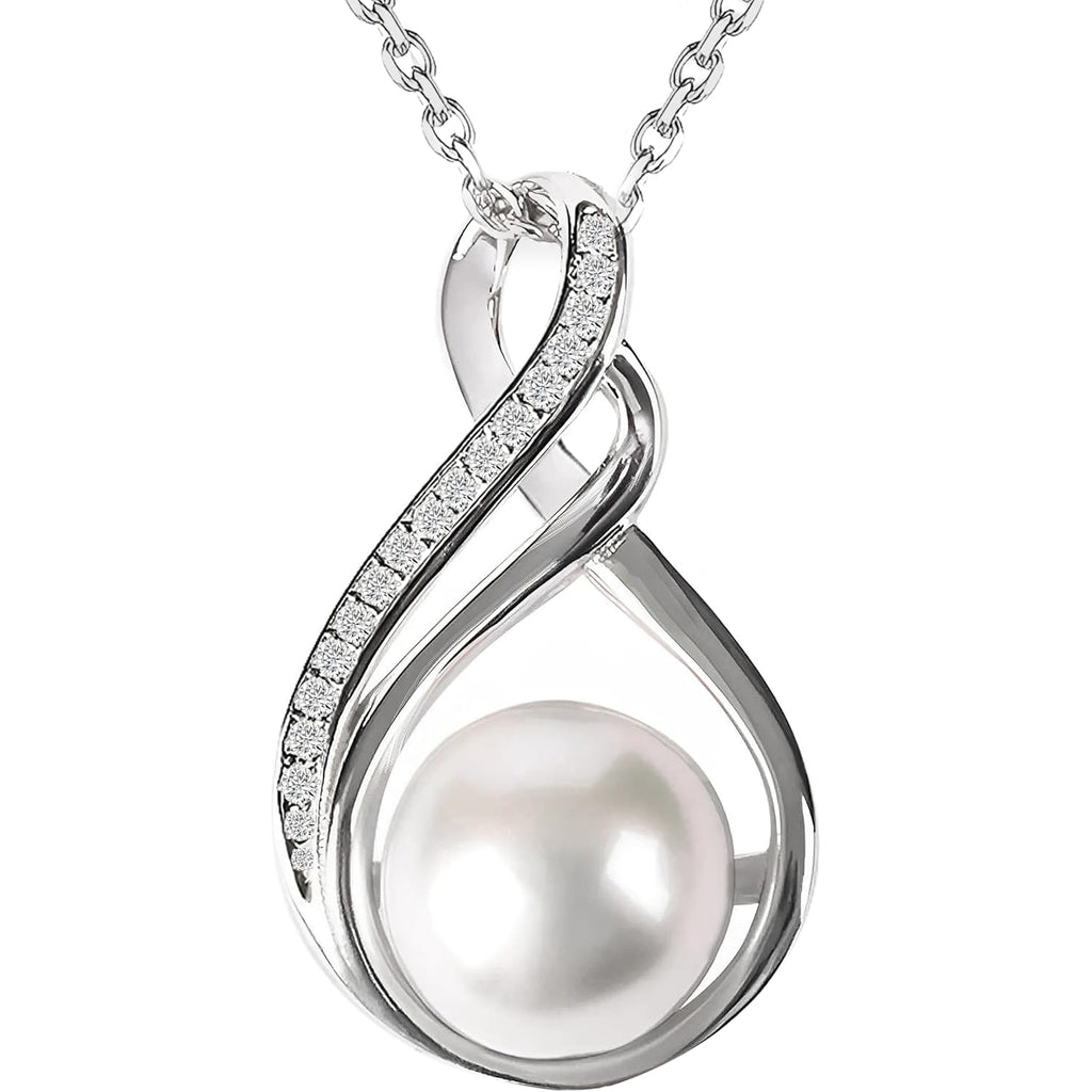 Gifts For Wife Wedding Anniversary - Mothers day gifts - AAA+ Real Pearl Necklaces For Women (18k Gold Plating 925 Sterling Silver) Mothers day necklace ideas Birthday Freshwater Pearl Necklace