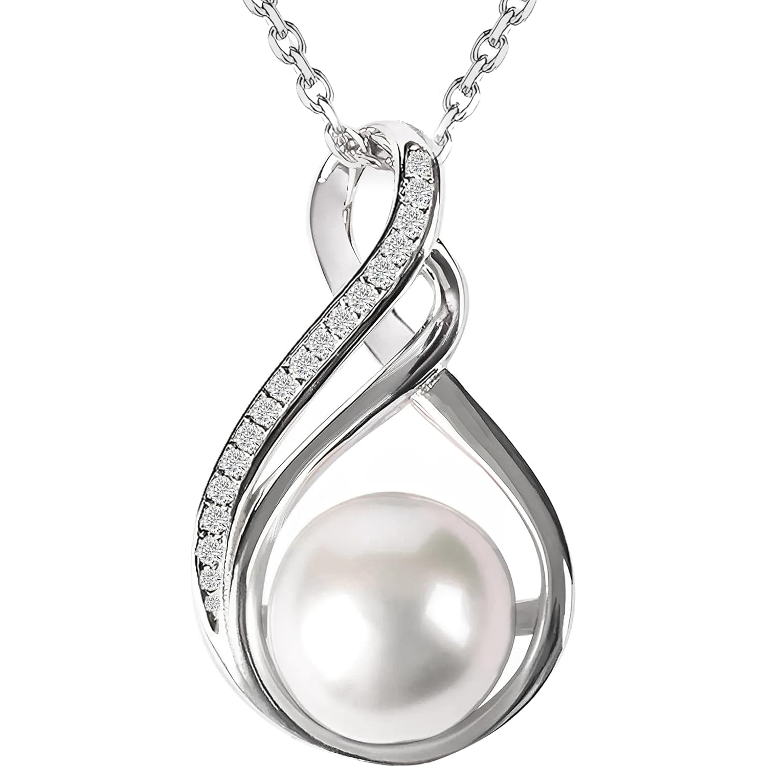 Gifts For Wife Wedding Anniversary - Mothers day gifts - AAA+ Real Pearl Necklaces For Women (18k Gold Plating 925 Sterling Silver) Mothers day necklace ideas Birthday Freshwater Pearl Necklace