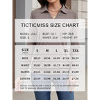 Ticticmiss Womens Polo Shirts Long Sleeve Banded Bottom Tops Business Casual Tops Collared V Neck Blouses