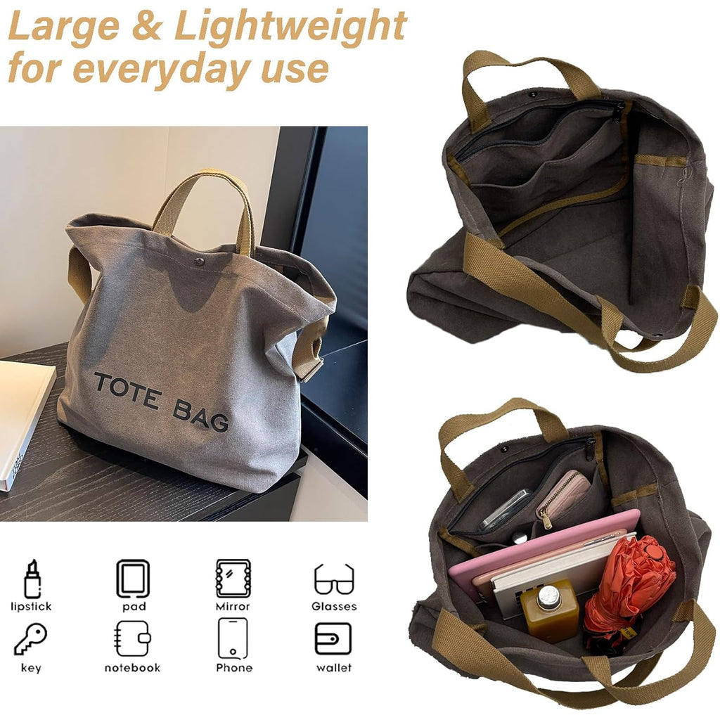 Women Canvas Tote Bag Travel Shoulder Bag Large Capacity Crossbody Top Handle Fashion Handbags