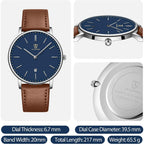 Ben Nevis Watch, Mens Watch, Minimalist Fashion Simple Wrist Watch Analog Date With Leather Strap