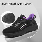 Treesky Black Non Slip Work Shoes For Women, Restaurant & Kitchen Sneakers | Slip Resistant Soles, Lightweight Cushioning, Breathable Knit, Removable Insole, For Nursing, Food Service & Long Shifts