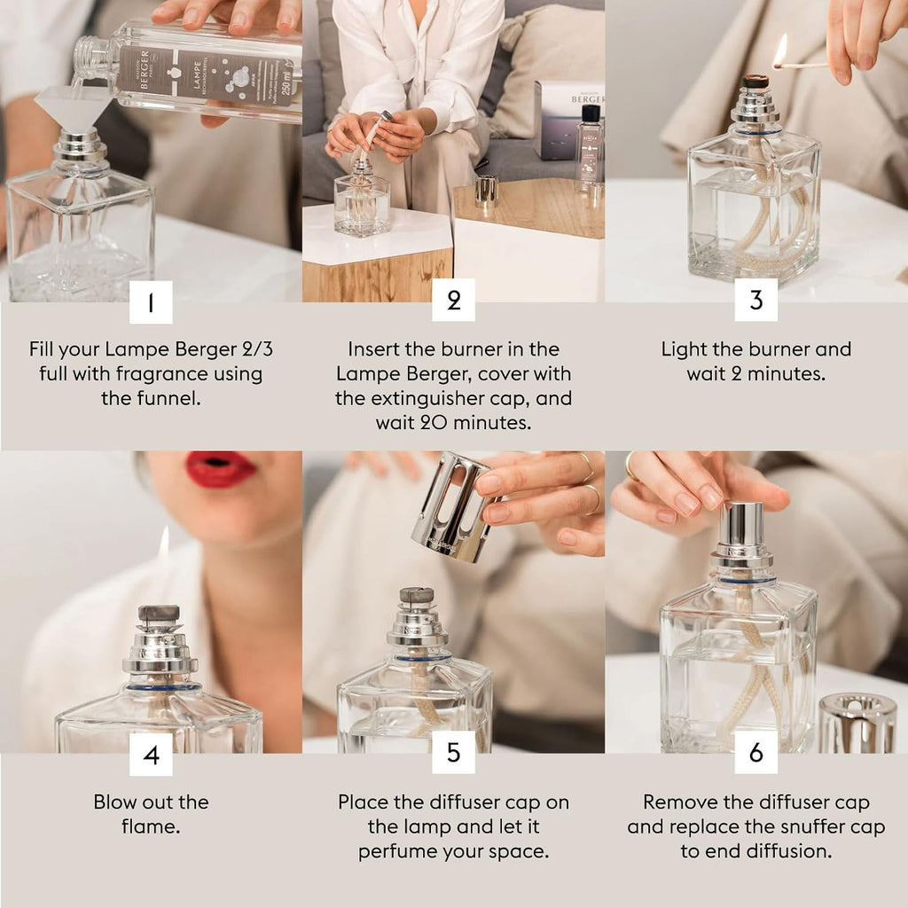 Maison Berger Lampe Berger Starter Kit, Round Lamp + 2 Refills | Round Lamp Starter Kit, 2 X 250 Ml Refills (Ocean Breeze & So Neutral), Helps Neutralize Odors, Made In France