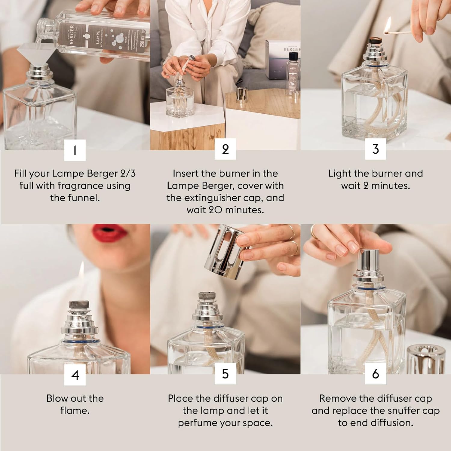 Maison Berger Lampe Berger Starter Kit, Round Lamp + 2 Refills | Round Lamp Starter Kit, 2 X 250 Ml Refills (Ocean Breeze & So Neutral), Helps Neutralize Odors, Made In France
