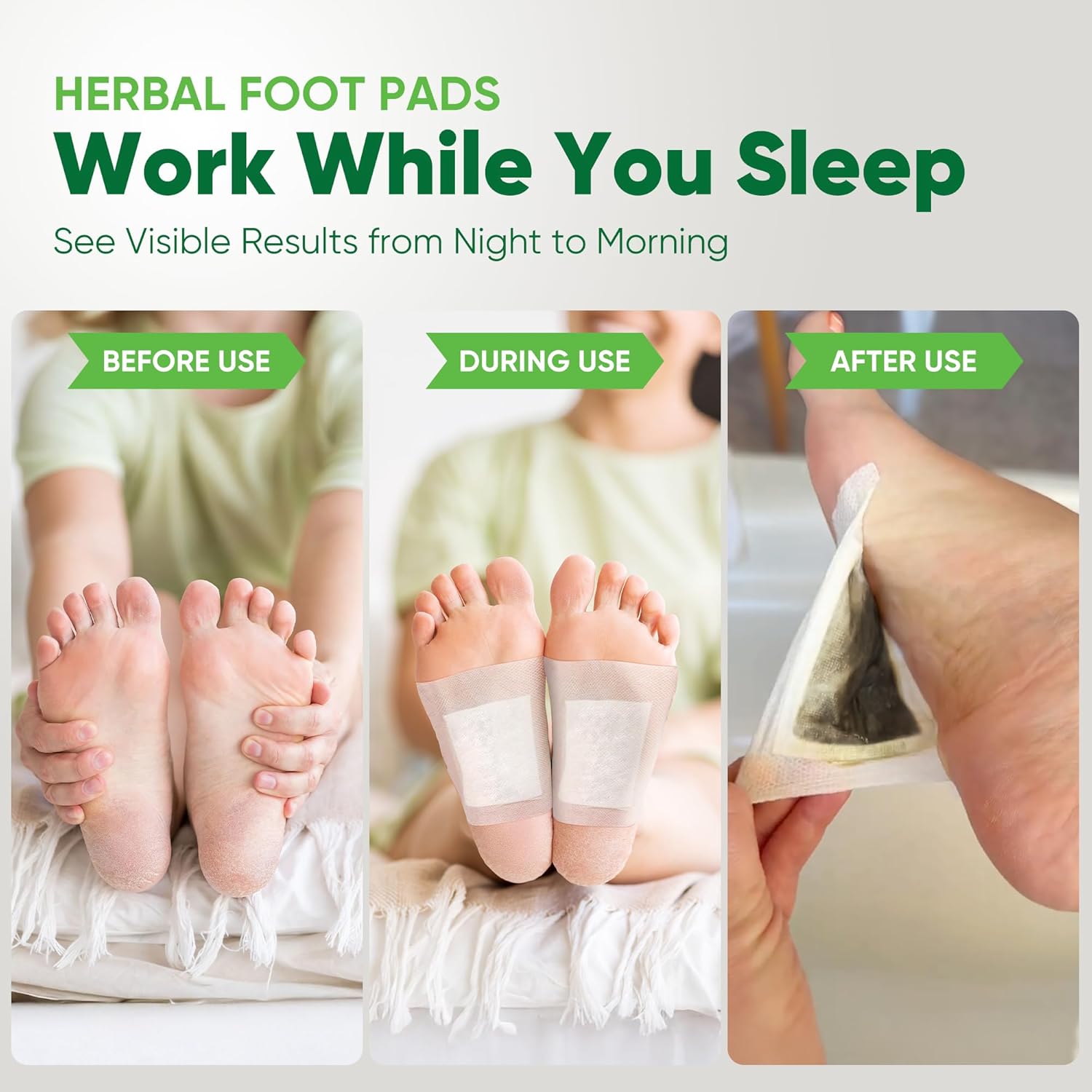 AOSORW Natural Cleansing Foot Pads - Premium Foot Care - Relieves Stress and Fatigue - Improves Sleep and Supports Body Cleansing - 30 Pads