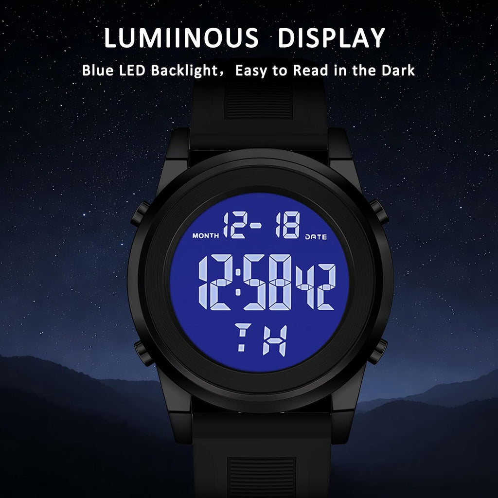 Military Silver Waterproof Sports Wrist Watches For Men Digital Tactical Mens Sport Watches Waterproof Military