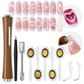 modelones Cat Eye Magnet, 10PCS Cateye Magnet for Nails Cat Eye Gel Nail Polish Tools Heart Hole Square Powerful 3-in-1 Dual Head Magnetic Wand Heart French Floral Effect Salon DIY Use Gift