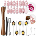 modelones Cat Eye Magnet, 10PCS Cateye Magnet for Nails Cat Eye Gel Nail Polish Tools Heart Hole Square Powerful 3-in-1 Dual Head Magnetic Wand Heart French Floral Effect Salon DIY Use Gift