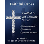 MomentWish Cross Necklace for Women, Christian Gifts for Her, Moissanite Cross Pendant, 925 Sterling Silver Necklaces Religious Anniversary Birthday Gifts for Women-