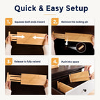 Fabsome Dresser Drawer Organizers 6 Pack, 4.65'' High Adjustable From 12.5-17‘’ Bamboo Drawer Dividers For Clothing Baby Clothes, Wooden Separators For Dresser Nursery Organization With Soft Foam Ends