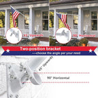Flag Pole For Outside House - 5Ft Heavy Duty Metal Flagpole Kit,Tangle Free, 2 Angle Mount For Grommet Flags,Banner,Garden Flag, For Outdoor Porch,Yard,Garage,Patio Balcony Use