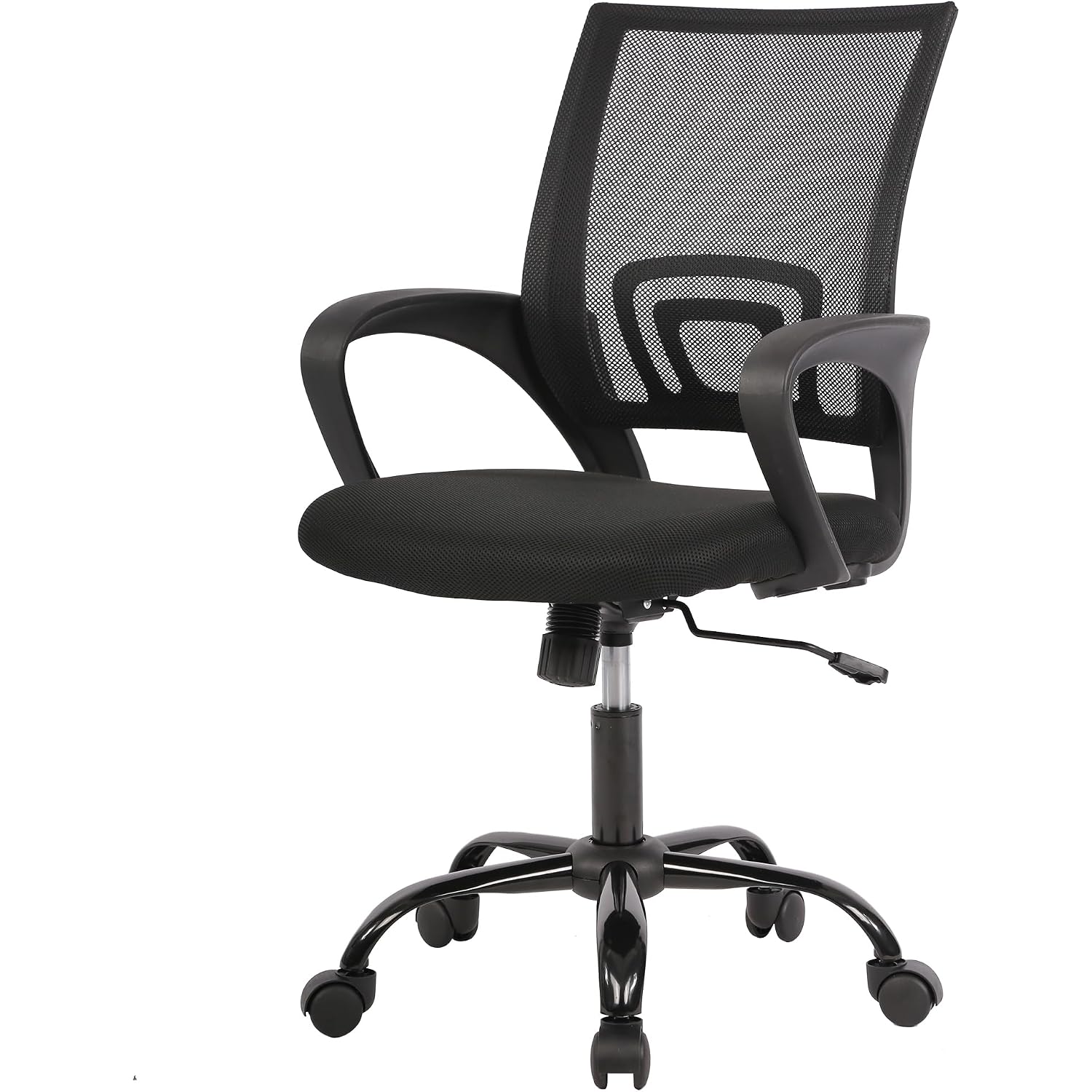 Paylesshere Office Computer Chair Ergonomic Cheap Desk Chair Adjustable Comfortable Mid Back Task Rolling Swivel With Lumbar Support For Home Office (Pack Of 1, Black)