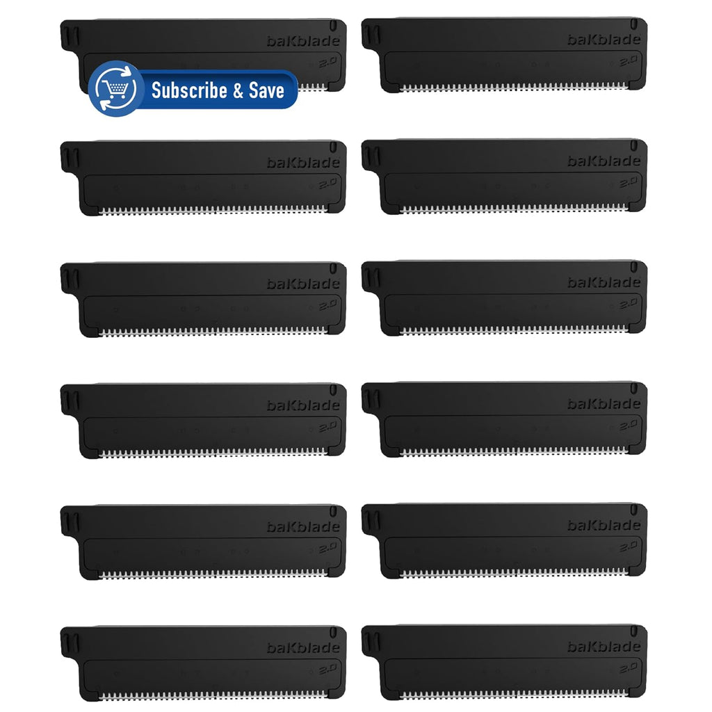 Bakblade 2.0 & 3.0 Compatible Replacement Blades - DryGlide Blade Cartridges (12 Pack)
