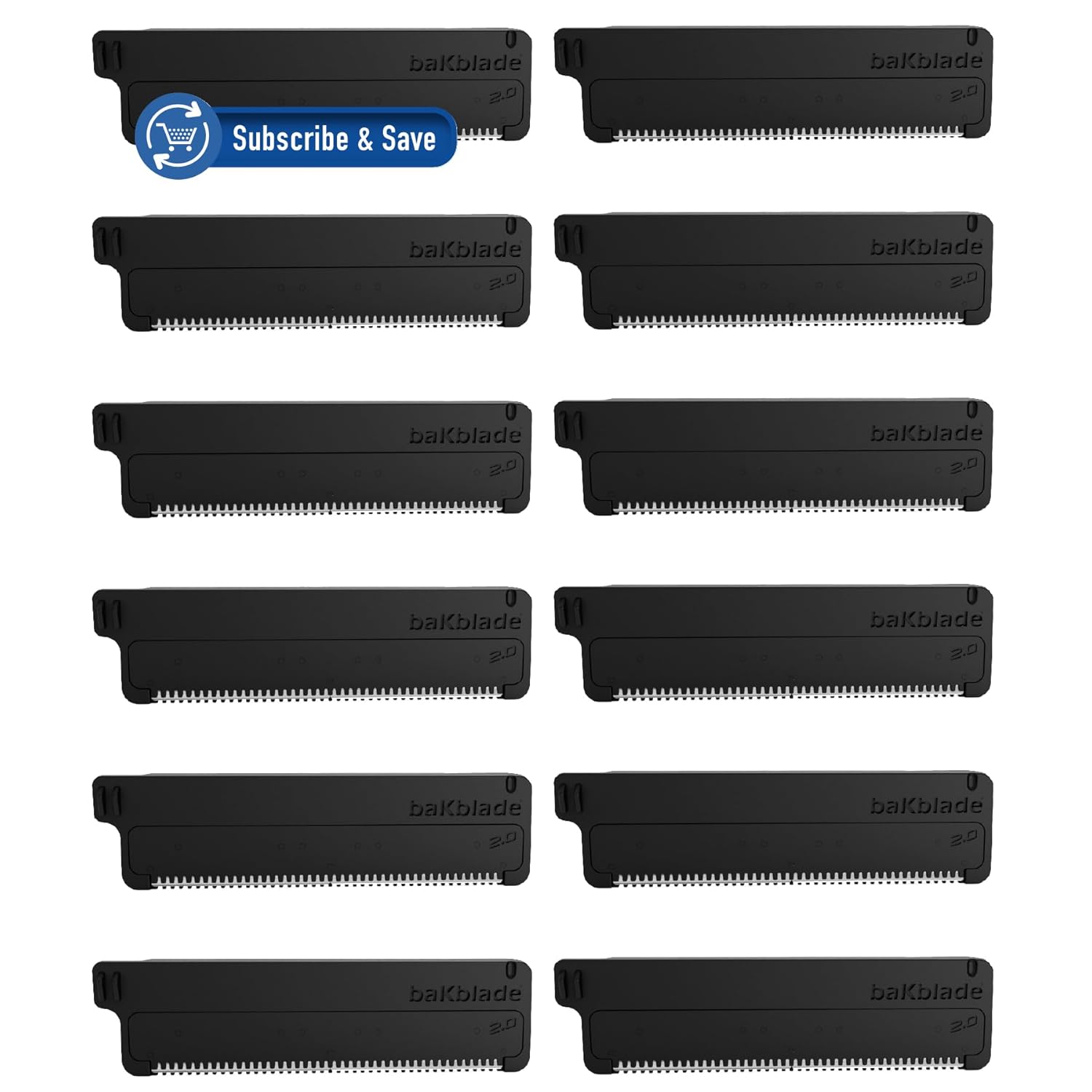 Bakblade 2.0 & 3.0 Compatible Replacement Blades - DryGlide Blade Cartridges (12 Pack)