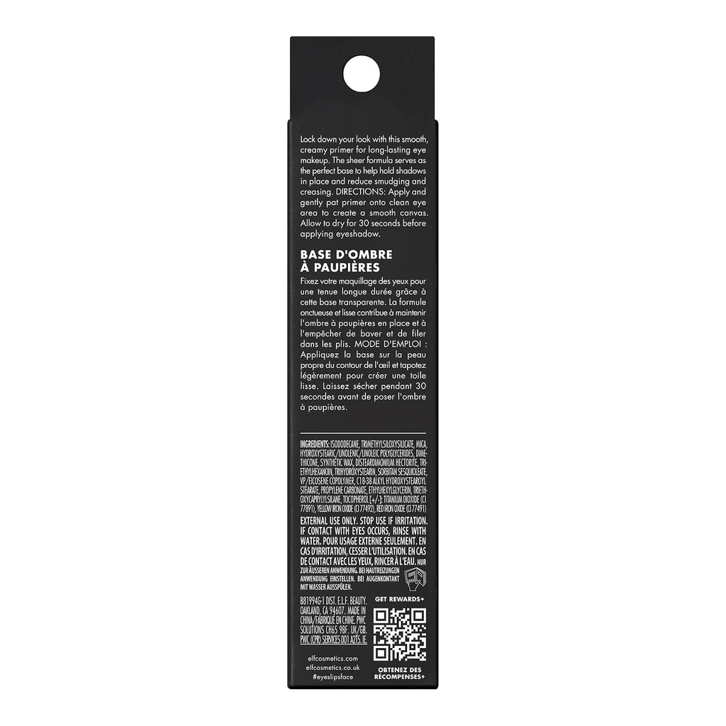 E.L.F. Lock It Down Eyeshadow Primer, Smooth Creamy Eye Makeup Primer For Long-Lasting Eyeshadow, Intensifies Color, Helps Prevent Creasing, Vegan & Cruelty-Free
