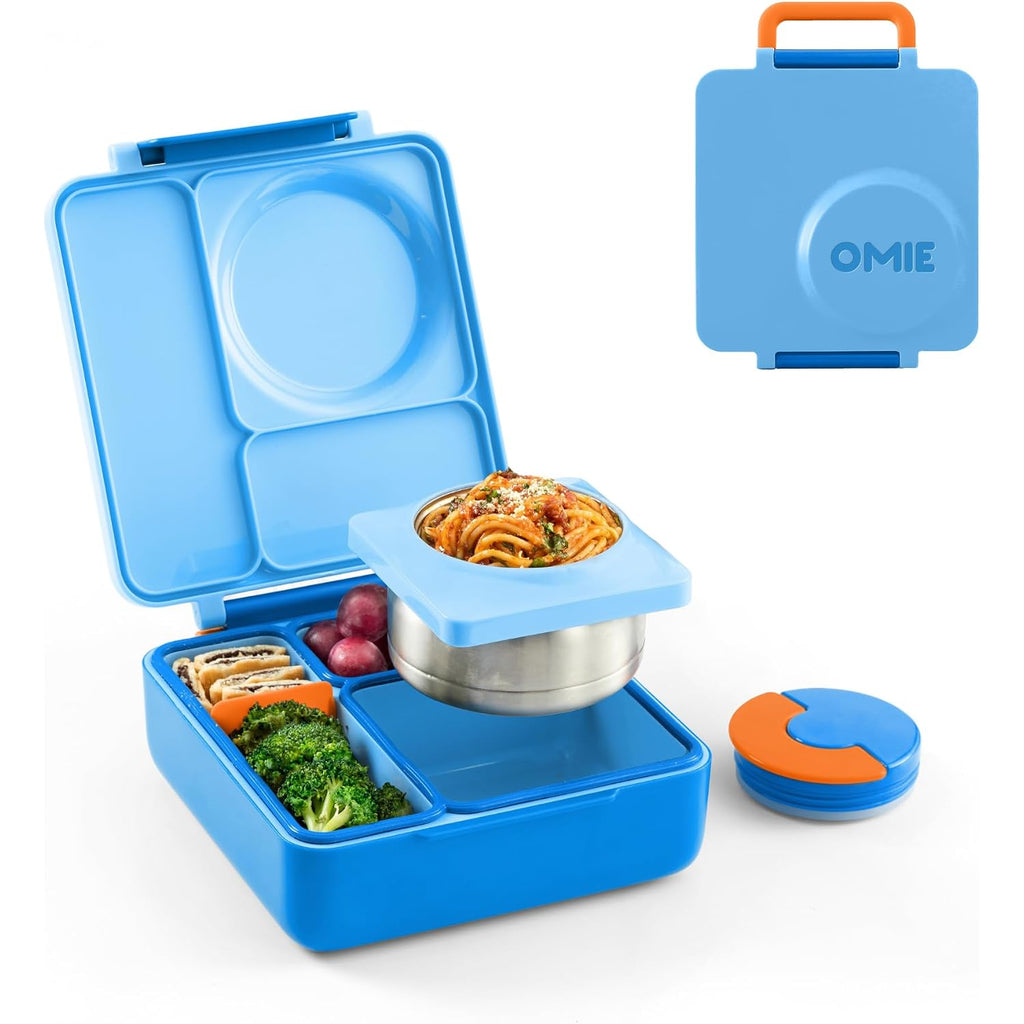 Omie Omiebox Kids Insulated Leakproof Bento Lunch Box With Food Jar (Blue Sky)
