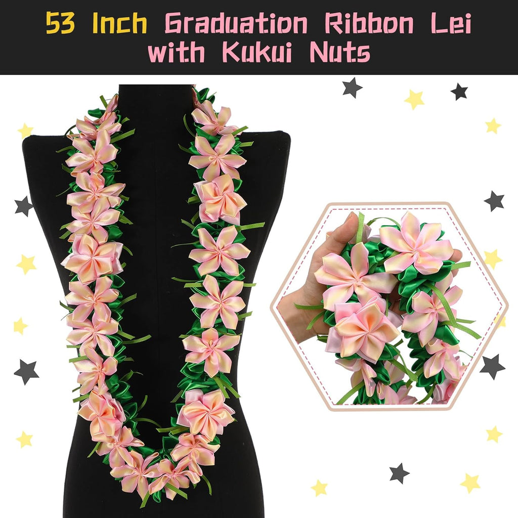 Knitgrip 47 Inch Class of 2026 Graduation Lei Hawaiian Nut Lei 2026 Kukui Nuts Necklace for Women Men Graduation Ceremony