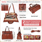 Italian Full Grain Leather Purses For Women With Stylish Fringe | Eco-Friendly Leather,Flap Turn Lock Design,Leather Tassel,Fits 9.7 Inch Ipad,Detachable Shoulder Strap