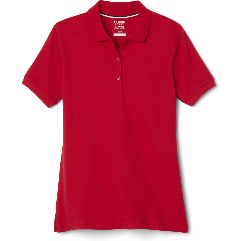French Toast Women'S Juniors' Short Sleeve Stretch Pique Polo Shirt
