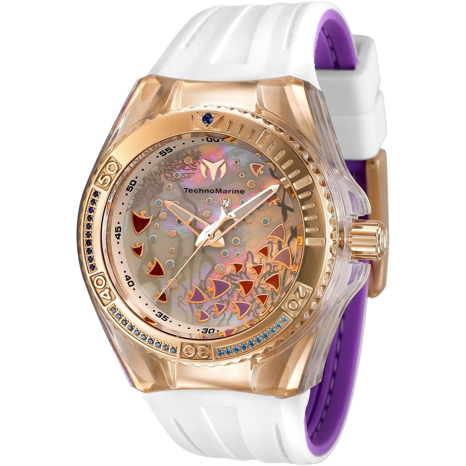 Technomarine Women'S Cruise Dream Stainless Steel Quartz Watch With Silicone Strap, White, 26 (Model: Tm-119021)