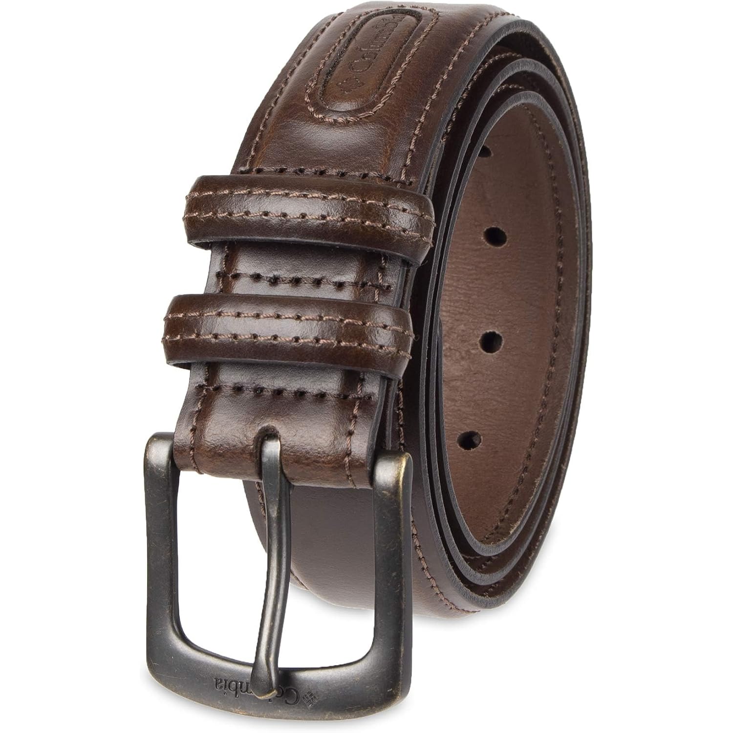 Columbia Men'S Leather Casual Belt Tan & Brown Classic Style For Everyday Wear