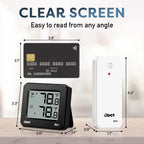 Indoor Outdoor Thermometer Wireless Outdoor Thermometer Digital Thermometer Gauge 500Ft Remote Temperature Monitor For House Home Room Patio B61-Black