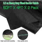Laveve 4Ft X 100Ft Weed Barrier Landscape Fabric, 3.2Oz Premium Heavy Duty Garden Cloth, Ground Cover For Gardening, Farming (4X50Ft X 2Pack)