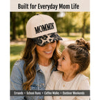 Mommin Trucker Hat for Women, Adjustable Embroidered Mom Baseball Cap -Christmas Mothers Day Birthday Gifts for Mom & Wife Mommin Leopard-01