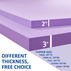 SINWEEK 2 Inch Gel Memory Foam Mattress Topper Ventilated Soft Pressure Relieve Mattress Pad, Breathable Bed Topper, CertiPUR-US Certified, Twin Size