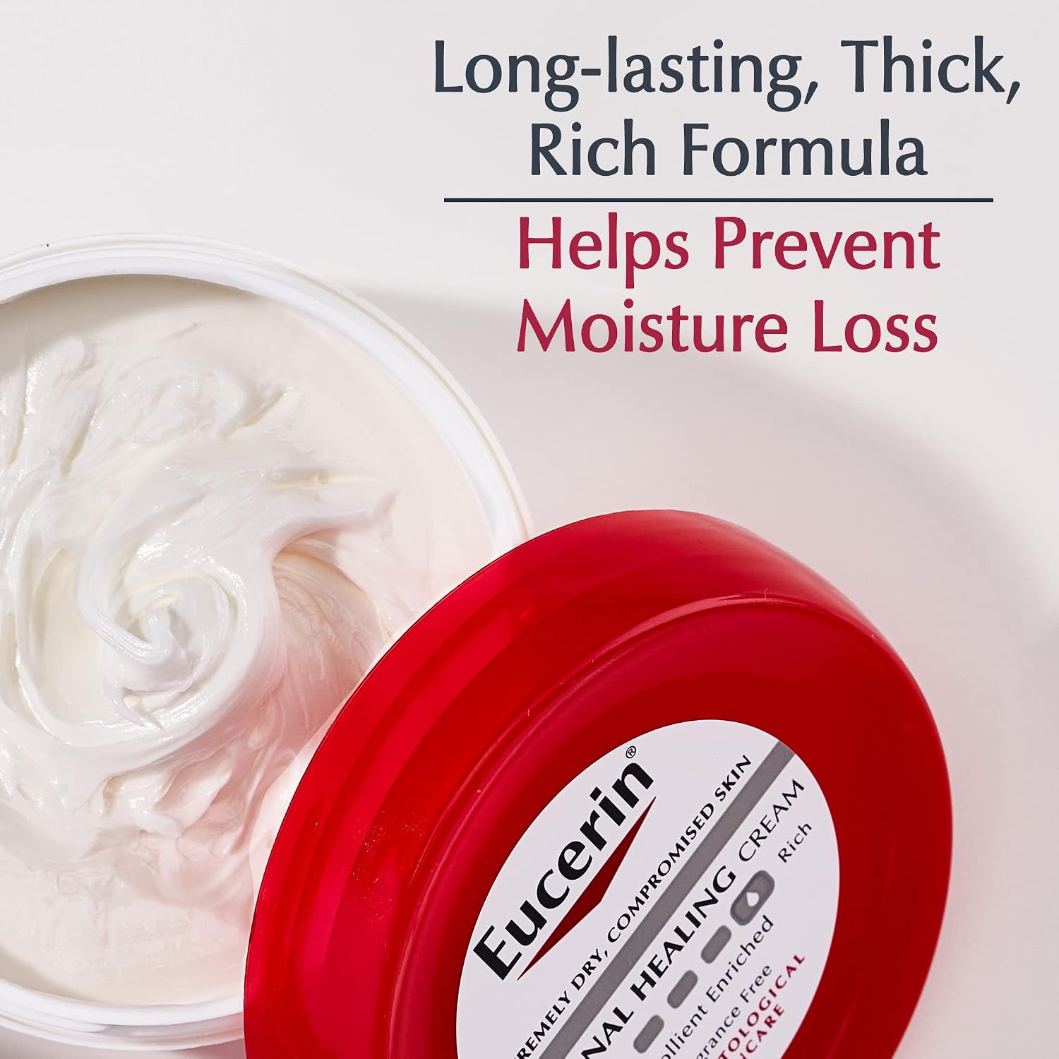 Eucerin Original Healing Cream, Unscented Body Cream For Extremely Dry, Sensitive And Compromised Skin, Emollient Enriched Body Moisturizer, 16 Oz Jar, Pack Of 2