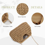 Emprier Straw Clutch Purses For Women Dumpling Bag Summer Beach Woven Handbag
