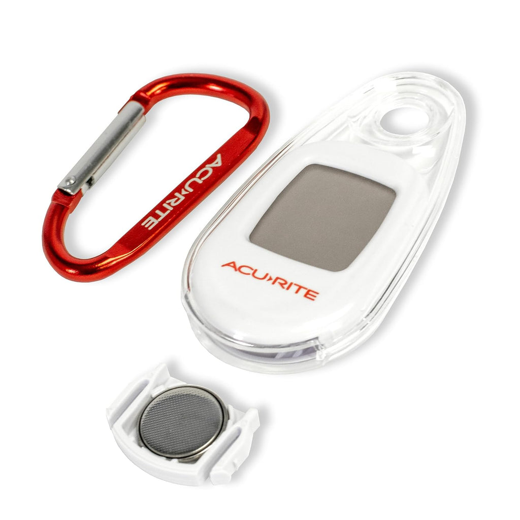 Acurite Portable Digital Thermometer For Indoor Or Outdoor Temperature With Carabiner Clip (00333)