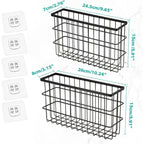 Sinnsally 2 Pack Cabinet Door Organizer,Self Adhesive Lid Organizers Inside Cabinet Storage Boxes,Hanging Storage Basket Organizer Wall Mounted Pantry Caddy Cup Holder For Kitchen,Fridge,Bathroom