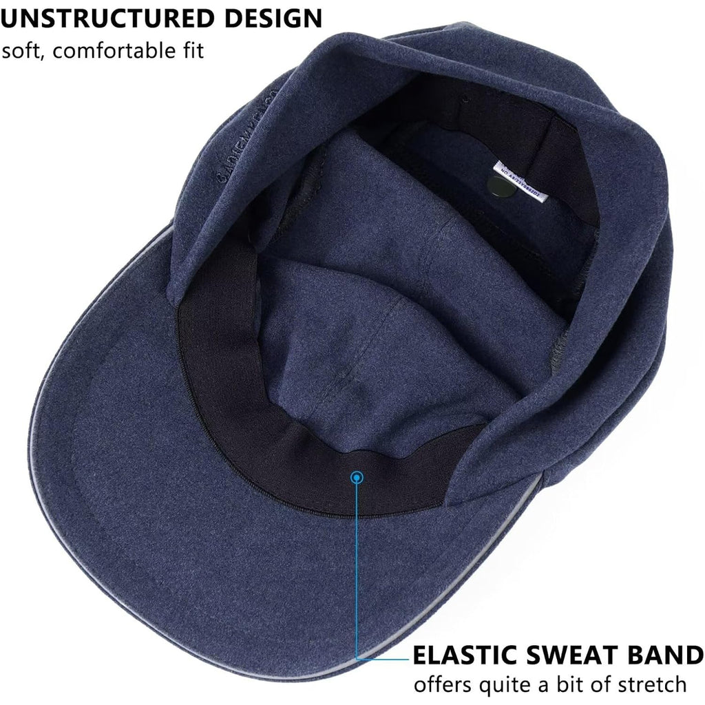 GADIEMKENSD Women's Winter Reflective Fleece Ponytail Hat with Drop Down Ear Warmer Navy