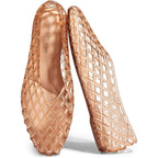 Lucky Step Women'S Jelly Ballet Flats Mesh Casual Comfortable Jellies Shoes Clear Hollow Breathable Sandals