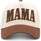 Womens Mama Trucker Hat, Vintage Snapback Mom Baseball Cap, Trendy New Mom Gifts Mothers Day Outfits for Mommin Mama-brown/Beige