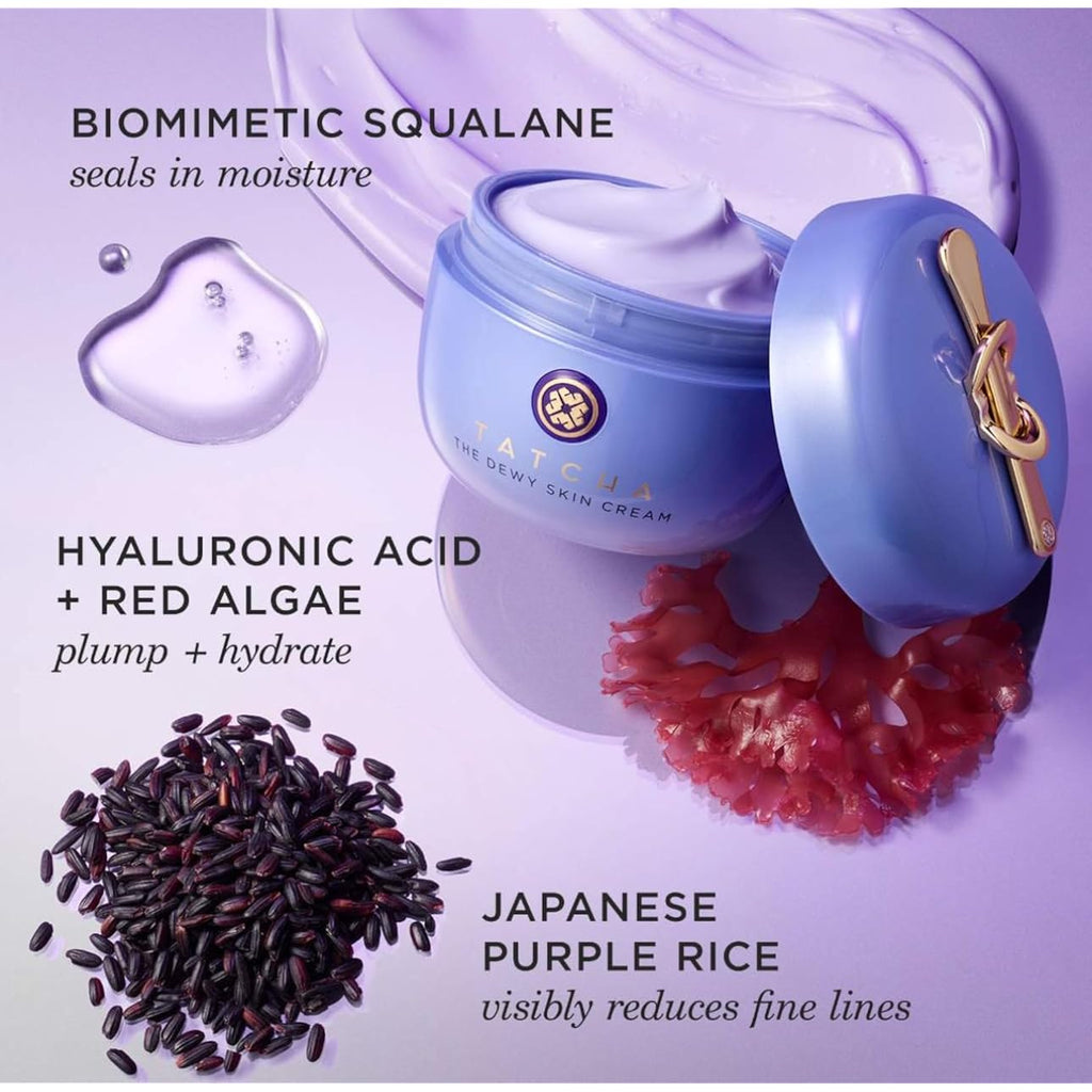 Tatcha The Dewy Skin Cream | Rich Line-Plumping Face Moisturizer | Helps Replenish Ceramides And Intensely Hydrate Dry & Combo Skin With Japanese Purple Rice, Hyaluronic Acid, & Hadasei-3