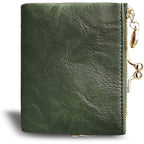 AOXONEL Womens Wallet Small Rfid Ladies Compact Bifold Leather Vintage Coin Purse With Zipper and Kiss Lock