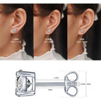 YODEWA 1/2/3ct Moissanite Stud Earrings for Women 925 Sterling Silver Hypoallergenic Butterfly Back 1 Pair DEF Color Lab Created Brilliant Round Moissanite Earrings