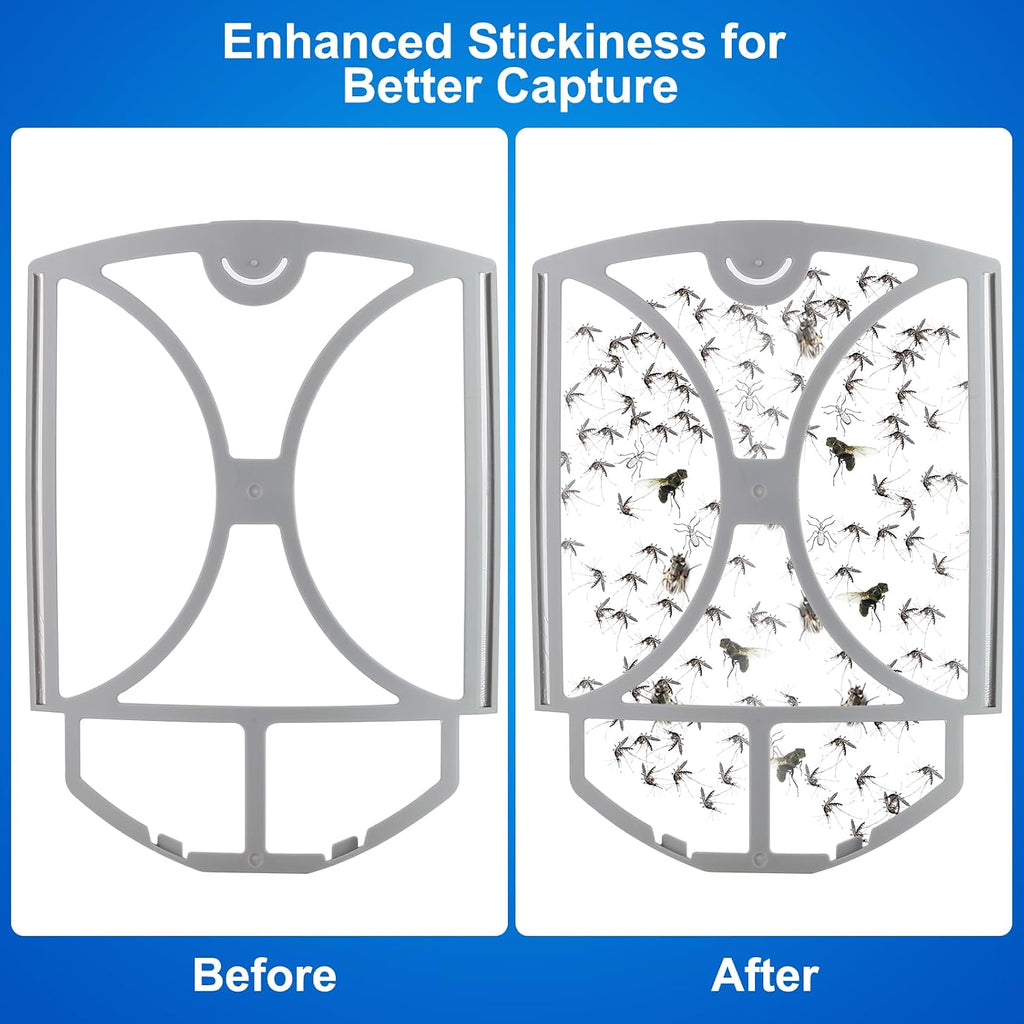 Flying Insect Trap, Plug-In Uv Light For Gnats, Fruit Flies And Houseflies, Silent Sticky Catcher For Indoor Use, 1 Device & 3 Refills