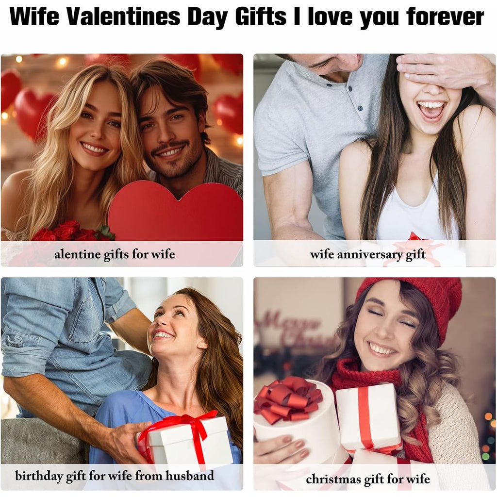 ziella Jewelry Forever Love Heart Necklaces for Wife,I Love You Necklace Valentine's Day Anniversary Birthday Jewerly Pendant Gifts for Women,