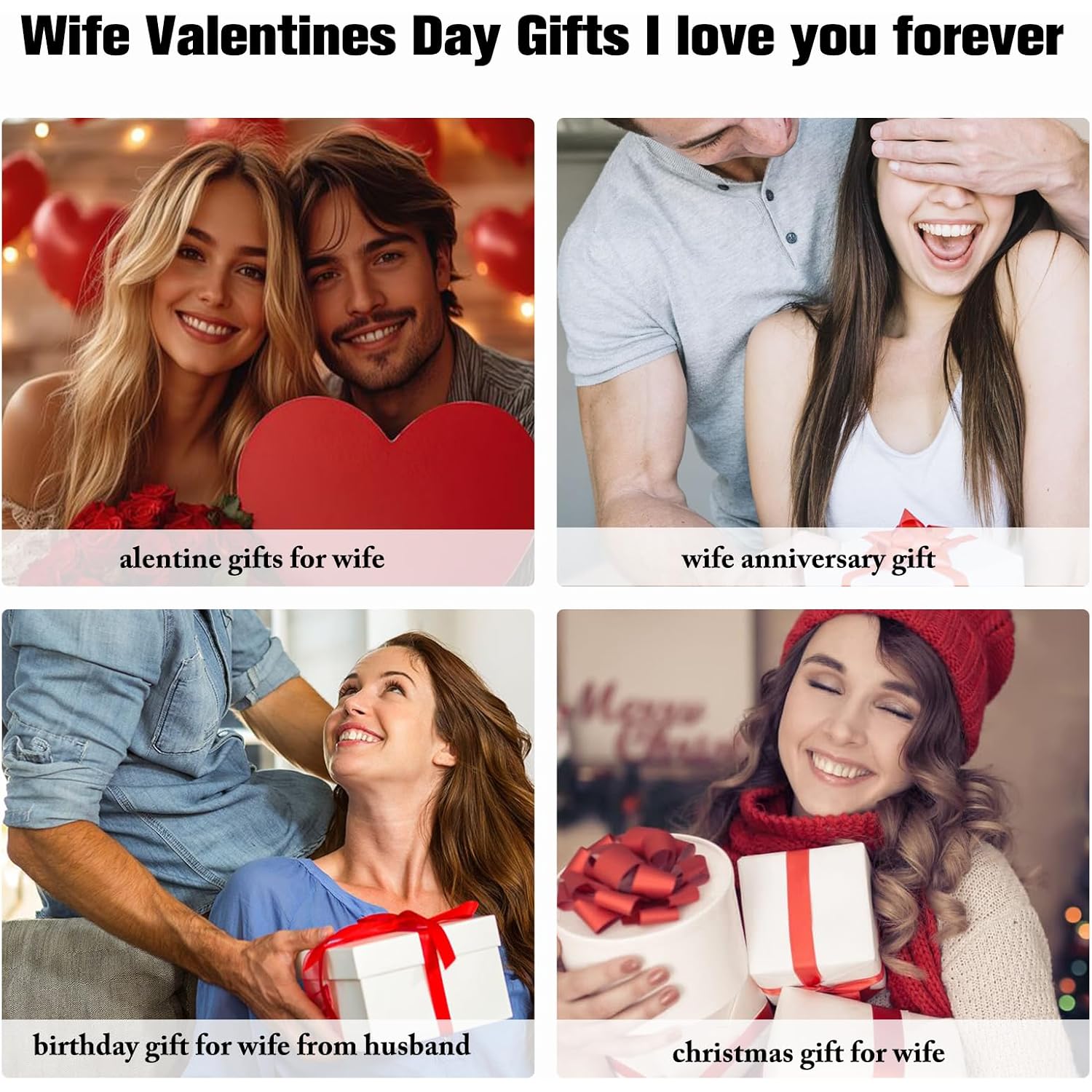 ziella Jewelry Forever Love Heart Necklaces for Wife,I Love You Necklace Valentine's Day Anniversary Birthday Jewerly Pendant Gifts for Women,