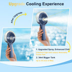 Handfan Upgraded Portable Handheld Misting Fan, Rechargeable Personal Mister Fan, Spray Water Mist Fans, Mini Cooling Hand Fans For Summer Beach Travel Concerts, Gifts For Women(Royal Blue)