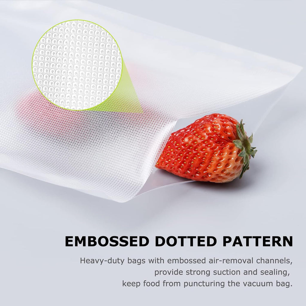 Bonsenkitchen Precut Vacuum Sealer Bags 200 Quart 8" X 12", Bpa Free, Commercial Grade Textured Food Vacuum Sealer Bag, Thick Embossed Bags For Storage And Sous Vide Cooking Vb3208
