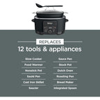 Ninja® 12-in-1 PossibleCooker™ PLUS | 8.5-qt - Sous Vide & Proof Multi-Cooker | Slow Cooker, Dutch Oven & More | Glass Lid & Integrated Spoon | Nonstick | Oven Safe Pot to 500°F | Black | MC1010