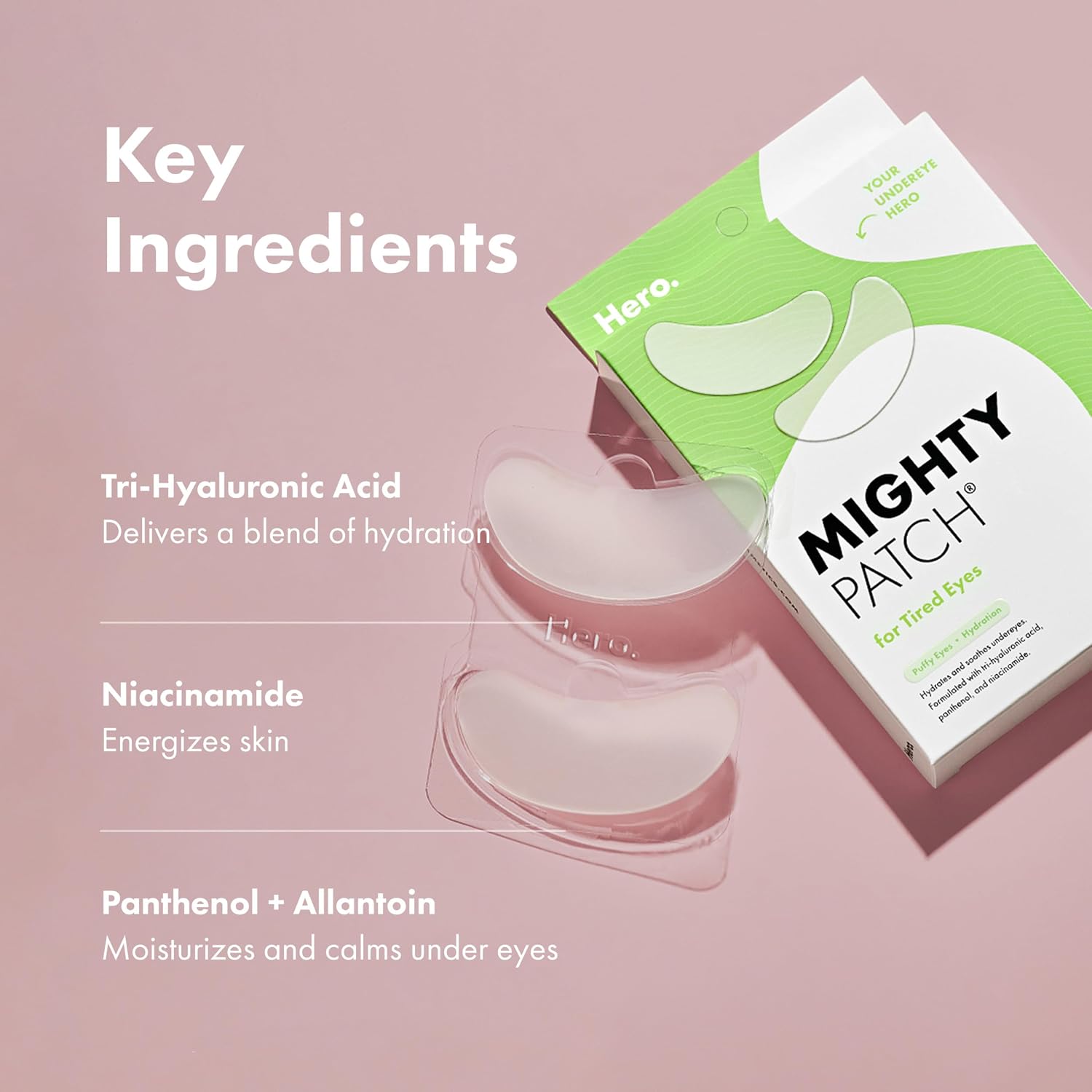 Hero Cosmetics Mighty Patch™ For Tired Eyes Patches - Soothing Hydrogel Patches - Awakens And Visibly De-Puffs Undereyes With Multiple Applications (6 Count)