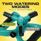 Joeys Sprinkler For Yard, Rotating Garden Sprinkler With 3 Adjustable Arms, Weighted Base, Expandable Connection, Lawn And Yard Sprinklers (Green)