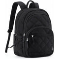 Bagsmart Travel Laptop Backpack, College Backpack For Women, Quilted Small Computer Bookbag, Water-Resistant 15.6 Inch Laptop Casual Bag, Black