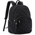 Bagsmart Travel Laptop Backpack, College Backpack For Women, Quilted Small Computer Bookbag, Water-Resistant 15.6 Inch Laptop Casual Bag, Black